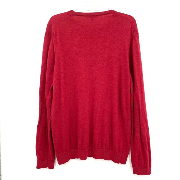 John Varvatos Men’s 100%‎ Cashmere Sweater, Rust Color, Sz. XL **SMALL HOLE** - Picture 3 of 13